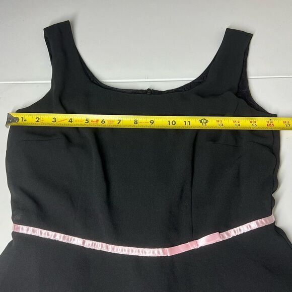 I.N. Studio 90s Pink Tie Dress Black Sleeveless Size 8 - Picture 8 of 10